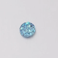 Detailed view of a 6mm blue round resin stone with sparkling druzy crystal texture - 6mm / Iridescent Blue (7)