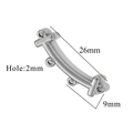 Silberner Edelstahl Gebogen Verbinder 26x9mm mit Löchern für DIY Schmuckherstellung - 26mm / Stahlfarbe