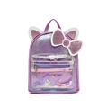 Charming light purple mini backpack with cat ears, pink bow and sequined clear pocket - Purple