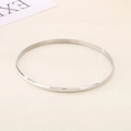 Minimalist 3.6mm polished silver stainless steel bangle bracelet in sleek finish - Inner Diameter 68mm / Single Piece / Steel