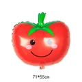 Red tomato shaped foil balloon with a smiley face for fruit themed party decoration - Cute Tomato