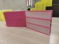 Pink frame A4 size LED cinema lightbox showing front slots and back battery compartment - 119 Color Letter Cards / Rose Red