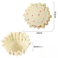 Silicone muffin cup baking mold, cute smiley face design with colorful sprinkles for dessert. - Sun Cake Cup