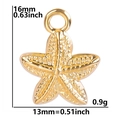 Colgante de estrella de mar dorada en acero inoxidable con superficie texturizada 16 mm - Dorado