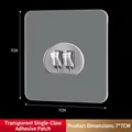 Strong 7x7cm transparent adhesive wall hook sticker with stainless steel single claw - 7x7cm Transparent Single Claw Snap Hook