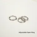 Set di tre anelli aperti regolabili in acciaio inossidabile con design a maglie di catena - Anello Aperto a Catena
