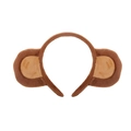 Cute brown monkey ears plush headband for girls parties and cosplay costumes - Dark Brown