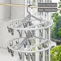 Double-layer nordic grey laundry drying rack with 40 clips for socks and underwear - Standard Foldable Round 20-Clip Socks Rack (2 Pieces) - Nordic Grey