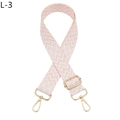 Detail view of pink and white zigzag pattern bag strap with gold metal lobster clasps - Silver Clasp / L-3 Pink