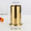 Gold stainless steel utensil holder in cylindrical design with 17.2cm height and 12.5cm base - 10CM Solid Gold With Base