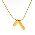 Collier minimaliste plaqué or avec pendentif lettre L et maille serpent élégante - Chiffre 7 Style Ballon (SP731G-7)