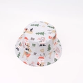 Detail of Christmas bucket hat with festive reindeer and Santa Claus pattern print - One Size / Santa Claus - Grey