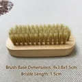 Piccola spazzola per scarpe in legno di faggio e crine, 9x3,8 cm, per lucidare la pelle - Spazzola a tartaruga in setole affilate in legno di loto naturale (A-113)