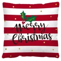 Merry Christmas kussenhoes met rood-witte strepen en feestelijke hulst decoratie - Stijl 1-Rood Wit Gestreept Merry Christmas