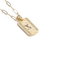 Détail du pendentif rectangle doré avec cristaux pavés et lettre X argentée - Lettre X