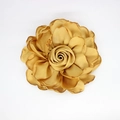 Spilla a rosa in raso giallo zenzero e fermaglio per capelli con petali realistici - Base piatta / Giallo zenzero