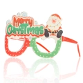 Vue détaillée de lunettes de Noël avec Père Noël et texte Merry Christmas intégré - Style Joyeux Noël Père Noël (W-WS94#)