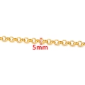 Close-up of 5mm golden stainless steel pearl chain for jewelry making and DIY crafts - Pearl Link Chain / 5mm / Vacuum 18K Gold