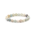 Handmade 8mm Amazonite natural stone bead bracelet with blue and beige minerals - 8mm / Amazonite