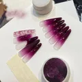 Purple ombré long pointed nail tips set with pink butterfly patterns and stamping gel - Limited-purple Yun Photo Shoot Tape