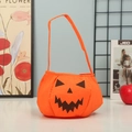 Classic orange felt pumpkin candy bag with handle for Halloween trick or treat kids gift - Pumpkin Bag F