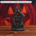 Halloween resin haunted house decoration with pumpkin, Boo and RIP details, 14.5cm height - Pumpkin Haunted House (Large)