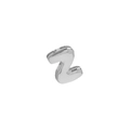 Silver letter Z bubble pendant in polished brass finish with balloon style shape - Letter Z Pendant / White Gold