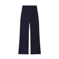 Pantaloni a gamba larga blu scuro da donna con vita alta e dettagli di cerniera moda - XS / Blu navy
