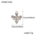 Silver bee charm pendant in stainless steel for DIY jewelry making, 1.2cm height - Silver Small Bee Shape Pendant(HP48017AD0) / Silver