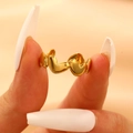 Anillo de cadena de corazones bañados en oro de 18K para mujer con acabado pulido - Oro de 18k Corazón