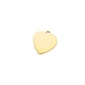 Detalle de un colgante de corazón en acero de titanio dorado con acabado de espejo - Sin anillo / Dorado