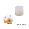 Mini house silicone mold for Christmas candles and crafts, size 3.8x4.1cm and 50g weight - Style B - Snowy Small House