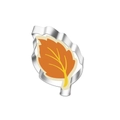 Close-up of a leaf-shaped stainless steel cookie cutter with autumn leaf visual - Leaf 7300