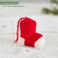 Stivale natalizio a maglia bianco e rosso con gancio e dimensioni di 5x5 cm - Stivale piccolo rosso e bianco / Piccolo (5x5cm)