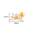 Golden cartilage stud earring in lotus crown shape with sparkling marquise zircons - Lotus Crown Design Style (2620-3#) / Gold