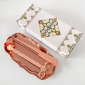 4-Piece Set with Box (Large Wave Tray + Bell) Rose Gold
