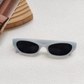 Occhiali da sole cat eye minimalisti in azzurro opaco traslucido con lenti nere - Blu