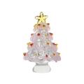 Pink swirl handmade glass Christmas tree ornament with star top and glass base - Style A 36*62mm / Jade Pink
