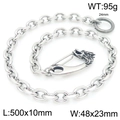 Punk silver dragon skull wallet chain in retro stainless steel with spring clasp - Style B Dragon Buckle (50cm)