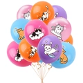 Bunte Katzen-Partyballons mit niedlichen handgezeichneten Cartoon-Kätzchen-Illustrationen - Gemischte bedruckte Luftballons mit Band