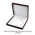 Brown velvet necklace gift box in 19x19x4cm size with white inner padding insert - Square Corner Velvet/19x19x4cm / Coffee
