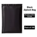 Matte black resealable foil pouch bag with 18-mil thickness and sturdy zipper seal - 7x10cm*18mm Matte Black [100 Pieces]