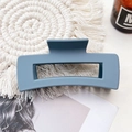 Detail shot of a matte blue rectangular claw clip on a stylish minimalist background - Large Matte Square Claw-Sky Blue