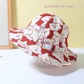 Cute reddish-brown baby sun hat with white cartoon bear patterns for 1-3 years old - 8 Months-3 Years (46-50cm) / 25 Red Coffee (Bear Print)