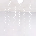 Hanging white PVC spiral swirl decorations for festive Christmas ceiling display - Single Swirl 6 Pcs / White