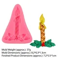 Pink silicone mold for Christmas candle fondant with 3D twisted candle design details - Pink