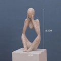 Abstract sandstone thinker sculpture home decor ornament in beige resin finish - Sandstone Deep Thinking