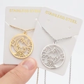 Stainless steel necklaces with hollow cloud and star pendants in gold and silver - Tropical Rainforest Plants