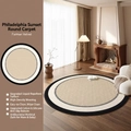 Philadelphia Sunset circular beige rug with black piping and modern geometric patterns - Diameter 80cm / Philadelphia Sunset