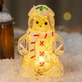 Leuchtender Lebkuchenmann Weihnachtsschmuck mit bunten Pailletten und warmem LED-Licht - Weihnachten Transparenter Weißer Schal Lebkuchenmann / 6.5cm*4cm*10.5cm